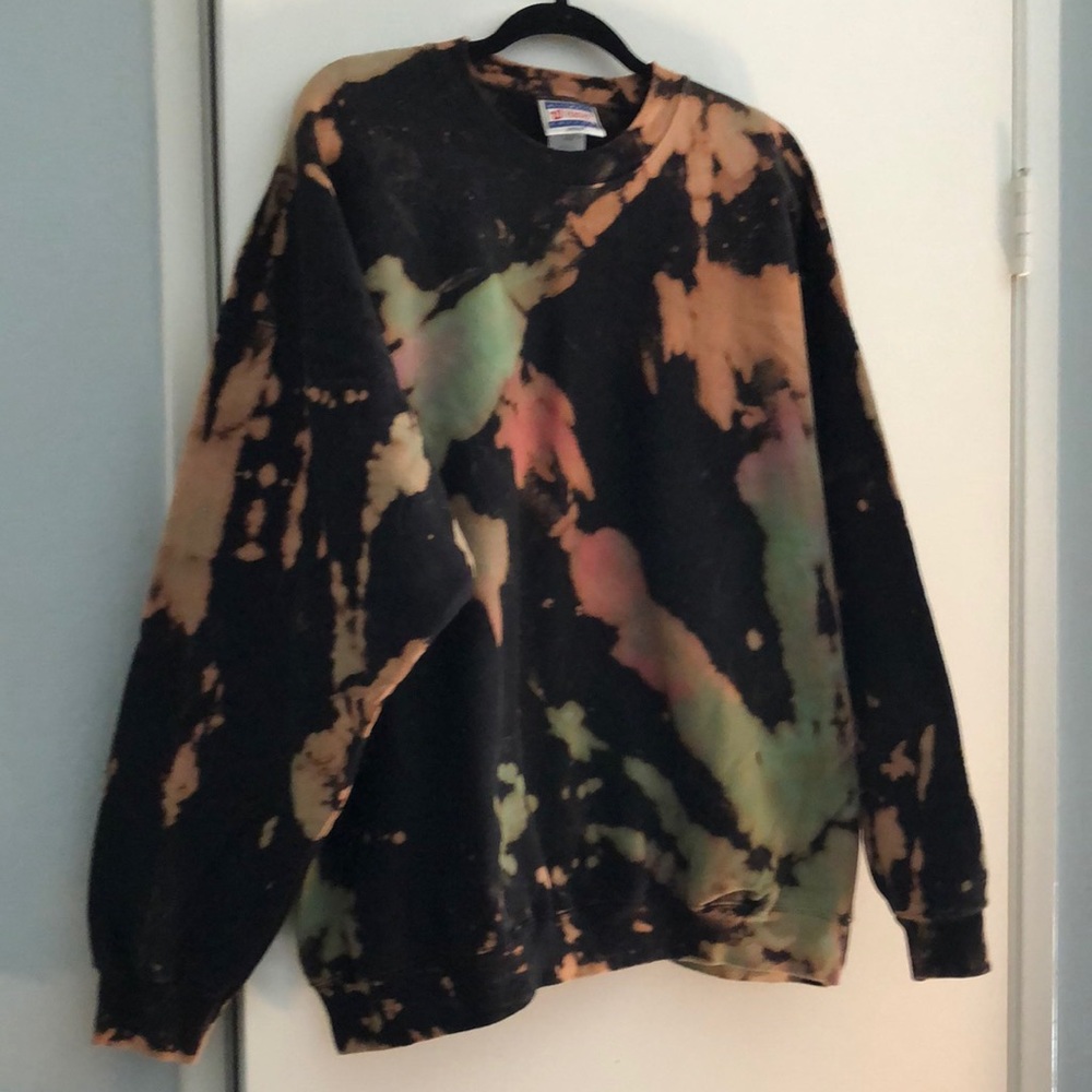Hand dyed, reverse tie-dye. One-of-kind sweatshirt